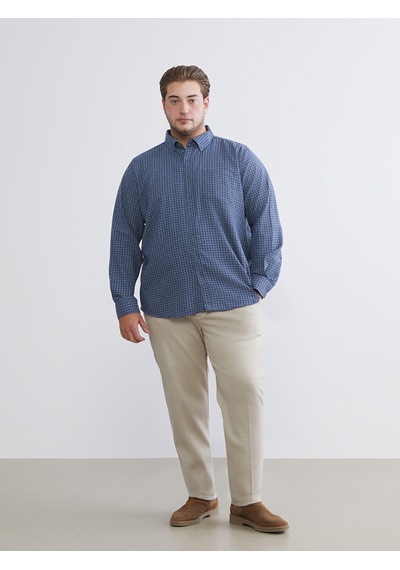 Lcwaıkıkı Classic Lacivert Regular Fit Uzun Kollu Ekose Erkek Gömlek