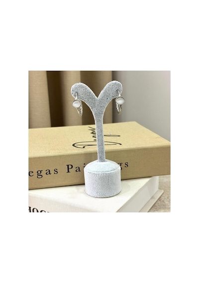 Gümüş Renk Taşlı Burgu Halka Küpe Minimalist Tasarım Kadın Küpe Gümüş