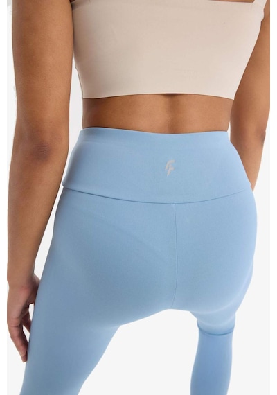 DeFactoFit Yüksek Bel Beli Saran Esnek Basic Düz Sporcu Tayt B4147AX25SPBE299 Mavi