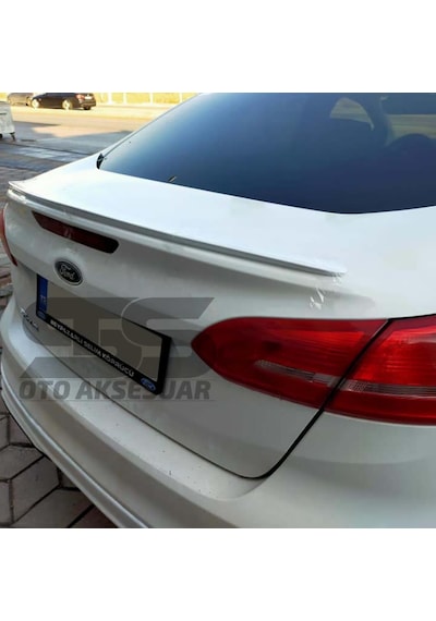 Ford Focus 3- 3,5 Bagaj Üstü Slim Spoiler Piano Black Parlak Beyaz (Sts Oto Aksesuar)