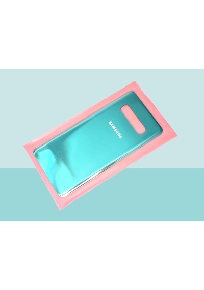 Tkgz  Samsung Uyumlu Galaxy S10 Plus Arka Kapak Batarya Kapağı - Yeşil Çok Renkli
