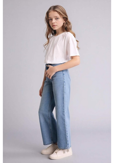 Defacto Straıght Wıde Jean Pantolon Kız Çocuk G4654a826smnm39 Mavi-nm39