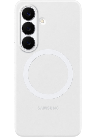 Samsung Galaxy Uyumlu S26 Silikon Magnet Kılıf - Beyaz Beyaz