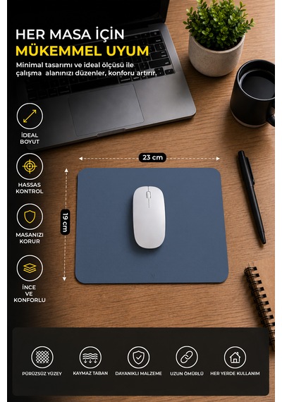 Lacivert Renkli Ergonomik Mouse Pad, Kaymaz Yüzey İle Ev Ve Ofis Kullanımı İçin İdeal
