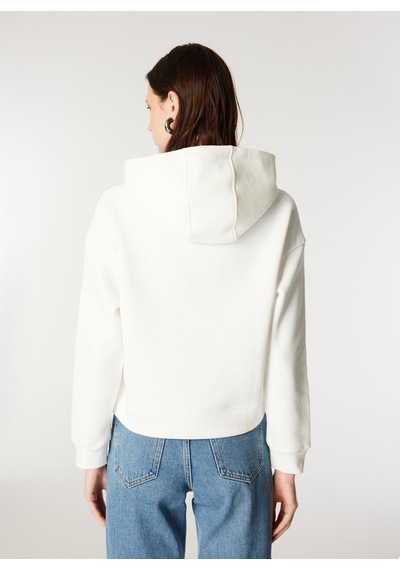 Mustang Ekru Kadın Kapüşon Loose Fit Düz Sweatshirt M4wl-swt-1936