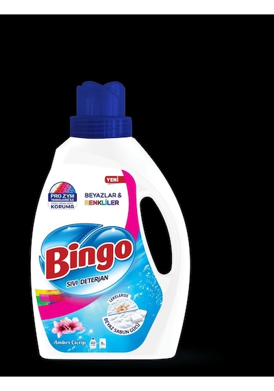 Bingo Sıvı Çamaşır Deterjanı 2600ml Amber-beyazlar/renkli 6lı Set 2600 ML