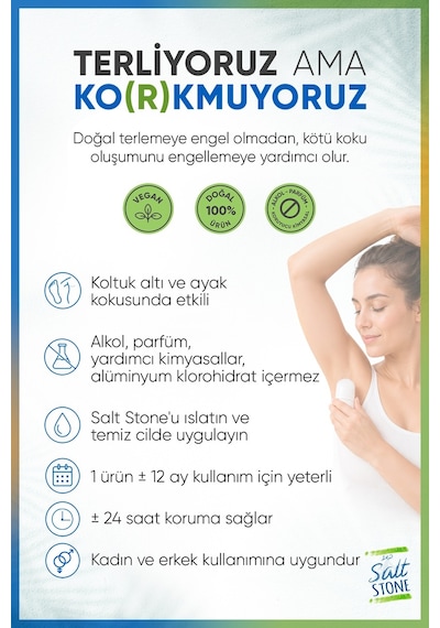 Erd Salt Stone Doğal Mineral Unisex Roll-On Deodorant 60 G Erd Salt Stone Doğal Mineral Unisex Roll-On Deodorant 60 G