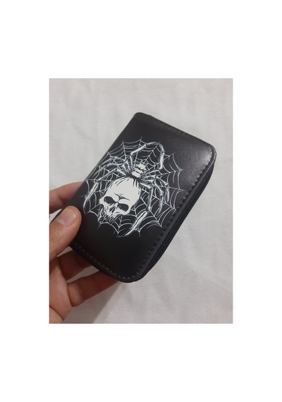 Owlbag Company Owl Bag Kuru Kafa Ve Örümcek Agi Gotik Desenli Tasarım Suni Deri Cüzdan Çok Renkli