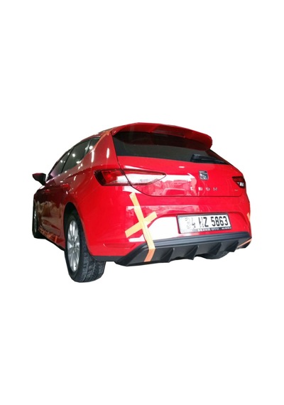 Seat Leon Mk3 5f 2013-2016 Style Uyumlu Custom Arka Tampon Eki - Difüzör Plastik
