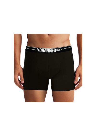 Yohannes Club, Erkek Özel Keseli Pamuklu Boxer, Renk Seçenekli, Tekli Paket Siyah