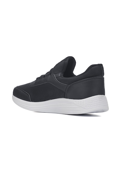 Günlük Erkek Yetişkin Sneaker Büyük Numara Spor Ayakkabı Lastik Bağcıklı Rahat Esnek 110c Siyah - Beyaz
