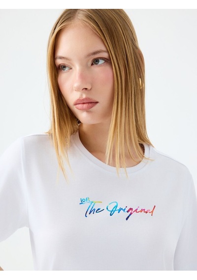 LOFT Regular Fit Kadın Tshirt K.kol Lf2039154 Q1.v1 Beyaz