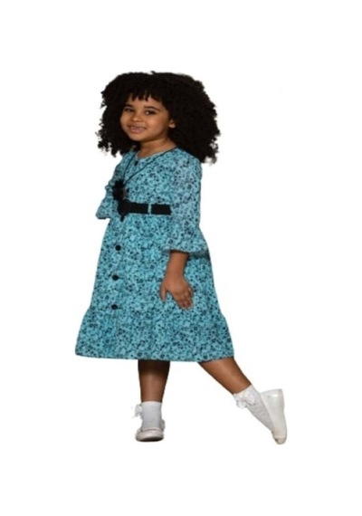 Gülücük Kids Kız Çocuk Çiçekli Şifon Elbise 854