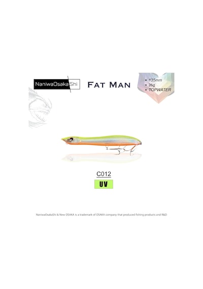 Nanıwaosakashı Fat Man 135mm 26gr Topwater
