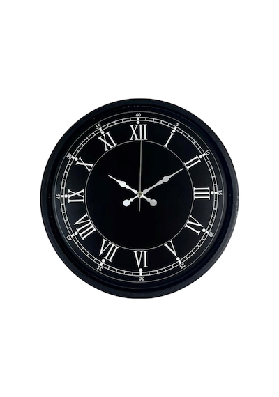 36 Cm Modern Siyah Duvar Saati Çok Renkli