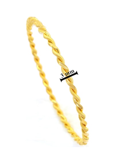 Bz 3 Mm 2'li Adana Burması 22 Ayar Altın Kaplama Bilezik 3 Mm Blz-3003 Altın