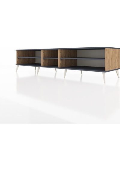 Kronos Tv Ünitesi 3 Raflı 220x59x51 Çam-antrasit Antrasıt/antrasıt - Atlas Çam Kronos Tv Ünitesi 3 Raflı 220x59x51 Çam-antrasit Antrasıt/antrasıt - Atlas Çam