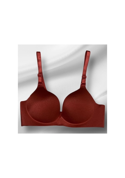 Wiolina Micro Kumaş Lazer Kesim Dikişsiz Push Up Dolgulu El Destekli Bordo Sütyen 4100