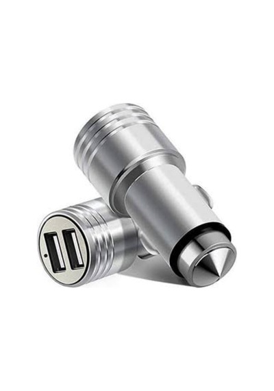 Araç Çakmaklık Şarj Aleti Çift Usb Girişli Hızlı Şarj 2.4A Gri
