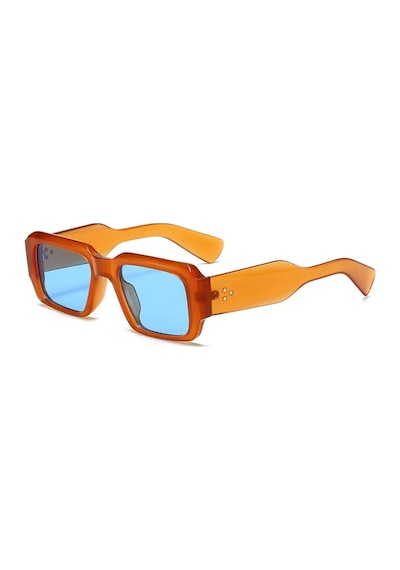 Zurella Turuncu Çerçeve Mavi Cam Vintage & Retro Unisex Güneş Gözlüğü