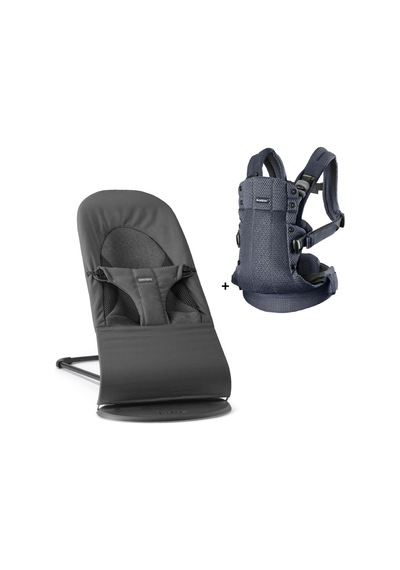 BabyBjörn 2'li Set Balance Soft Woven Jersey Tri-Fabric Dark Grey & Kanguru Harmony Mesh Antracite