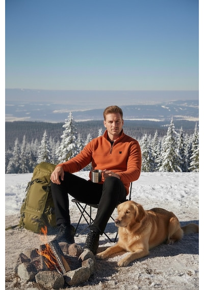 Buratti Slim Fit Anti-Pilling Tüylenme Yapmayan Bato Yaka Kışlık Şardonlu Erkek Polar 5906001 Orange