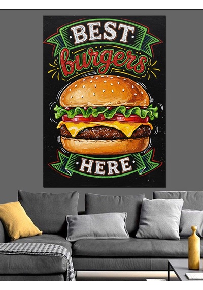 Ahşap Tablo En İyi Burger Reklamı