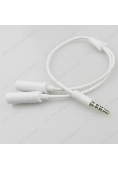 3.5Mm Stereo 4 Kutuplu Kulaklık Ses Çoklayıcı Kablo