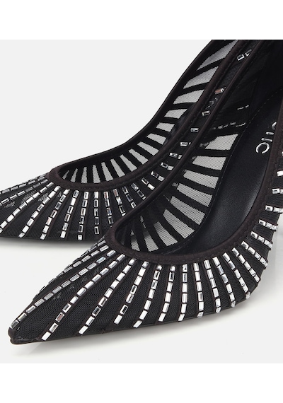 Hotiç Kadın Siyah Tül Detaylı Taşlı Stiletto 01ayh320740a100 01ayh320740a100