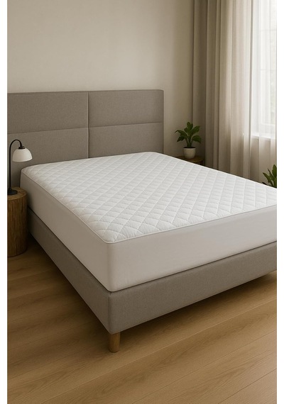 Yatak Alezi Pamuklu Kapitone Fitted Full Kenar Yatak Koruyucu Beyaz 100 X 200
