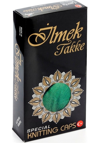 Ilmek Dantel Örme Namaz Takkesi - Yeşil