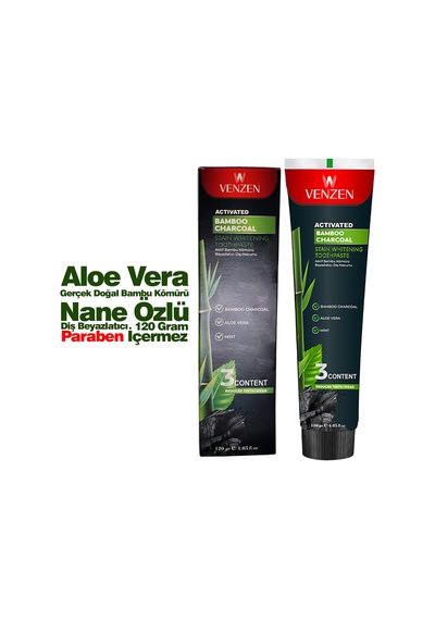 Venzen Bambu Kömürü Beyazlatıcı Diş Macunu 120 G