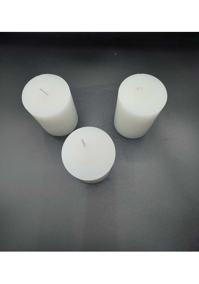 Soya Parafinli Beyaz 1 Adet 72 Saat Yanma Süreli Çap:7 Cm Boy:10 Silindir Blok Mum Beyaz Beyaz