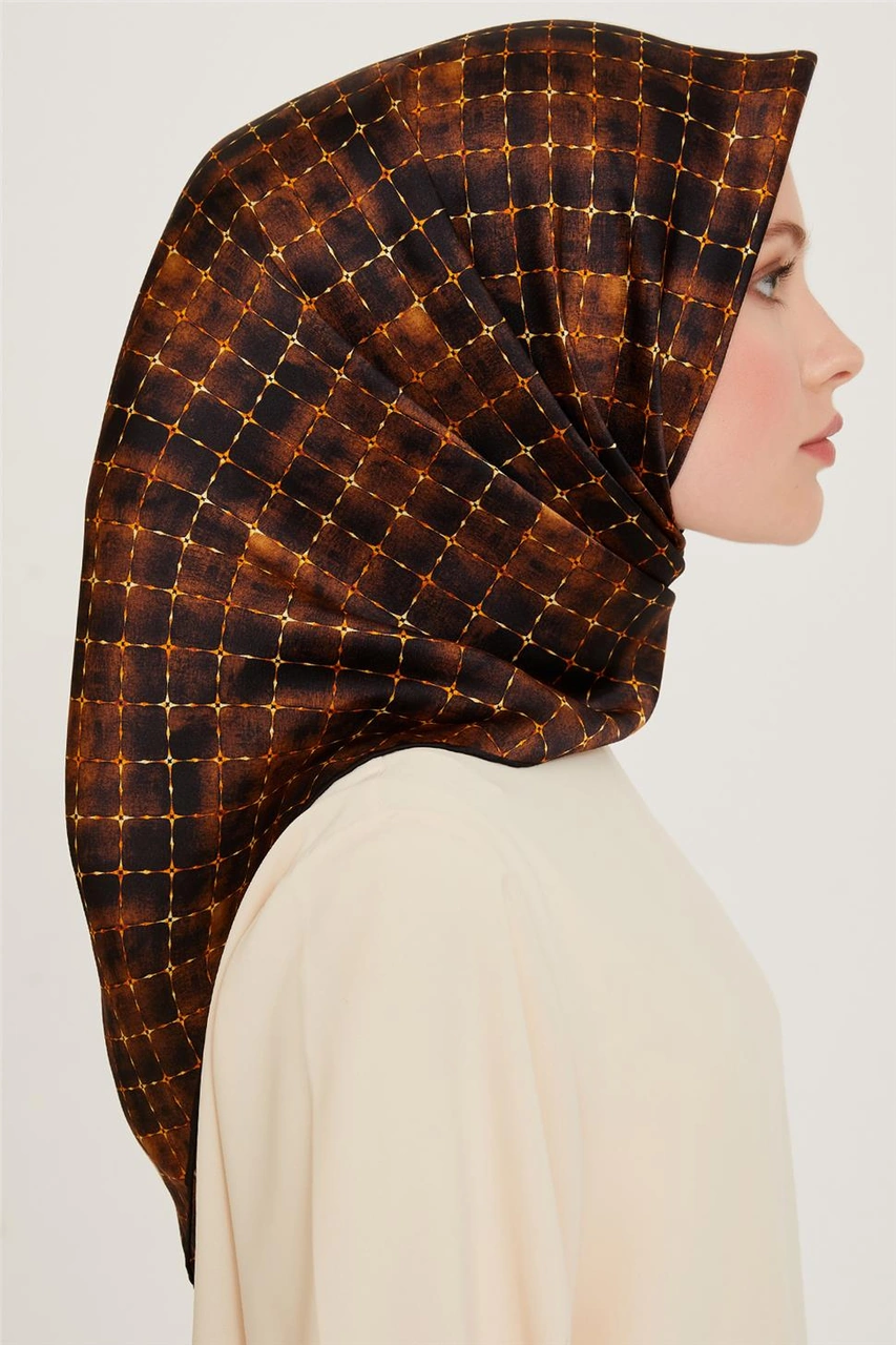 Armine Soyut Desenli Twill Saf İpek Eşarp 9259d 01 04 Çok Renkli