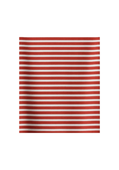 Havuç Çizgili Çift Kat 85x85 CM Pamuklu Penye Bebek Battaniyesi Kırmızı