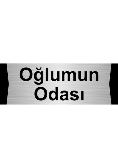 Ağda Odası 5x20cm Gümüş Renk Metal Yönlendirme Levhası
