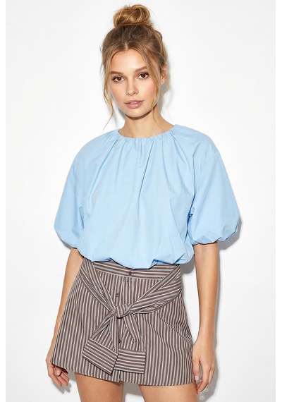 Shade Kadın Bisiklet Yaka Poplin Balon Bluz Db261004 60286231 - Bebe Mavisi Shade Kadın Bisiklet Yaka Poplin Balon Bluz Db261004 60286231 - Bebe Mavisi
