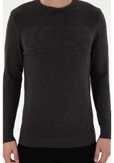 U.S. Polo Assn. Erkek Antrasit Melanj Kazak 50293089-VR081 U.S. Polo Assn. Erkek Antrasit Melanj Kazak 50293089-VR081