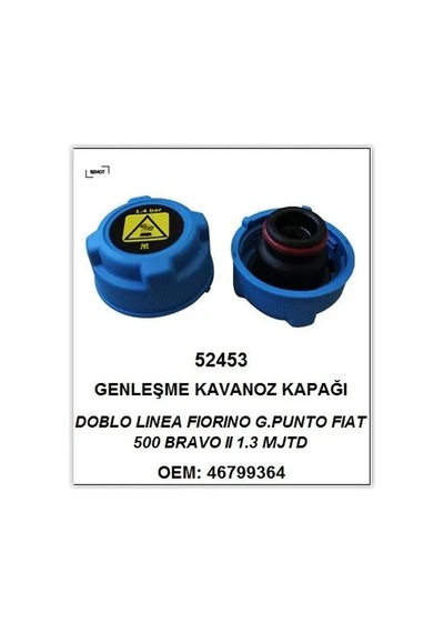 Genleşme Kavonoz Kapağı Oringli Mavi Palıo-albea-sıena-doblo-lınea-fıorıno 1.4 Bar 500-b 46521714
