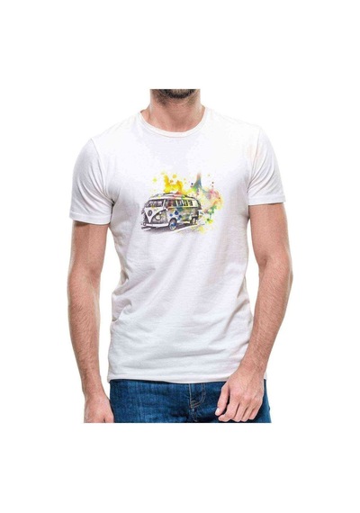 Sulu Boya T1 Baskılı Beyaz Erkek Tshirt