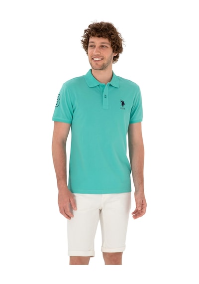 U.S. Polo Assn. Erkek Slim Fit Polo Yaka Basic Tişört Mint