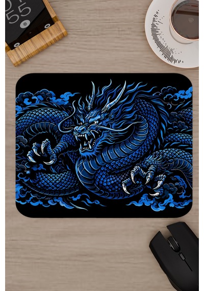 Ejderha Mavi V2 22x18 Gaming Kauçuk Kaymaz Taban Mouse Pad Fare Altlığı