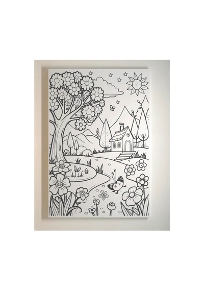 6 Adet 25 X 35 Cm Uv Baskılı Tuval Boyama Seti Boyasız Fırçasız S