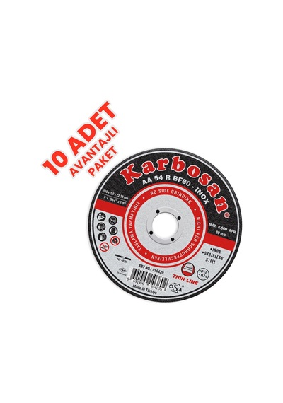 Karbosan Aa 36 R Bf80 Metal Kesme Diski Inox 180x1.9x22.23mm 10 Lu Paket