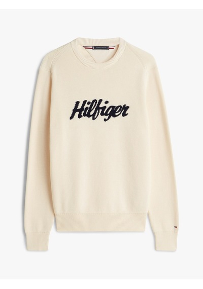 Tommy Hilfiger Seasonal Graphıc Cotton Cneck Erkek Bej Kazak - Mw0mw41647 Bej