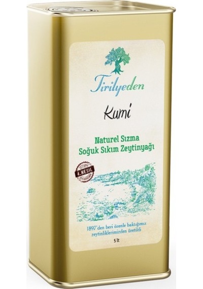 Tirilyeden Kumi Soğuk Sıkım Naturel Sızma Zeytinyağı Teneke 5 L