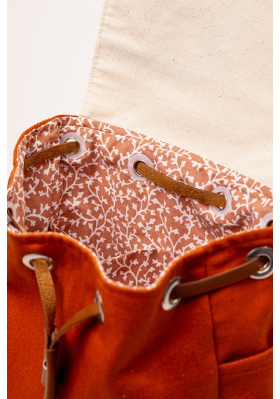 Fabric Craft Bag Sırt Çantası Nakış İşlemeli Kanvas 36x36 Cm Bordo