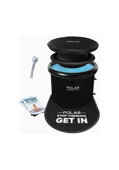 Polar Recovery Tub 2.0 Ice Bath Mat Bundle, 390l Taşınabilir Buz Küveti Siyah