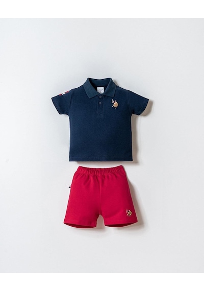 U.S. Polo Assn. U.s. Polo Assn Erkek Bebek 2 Li Şort T-şhirt Takım Lacivert-2347 Lacivert