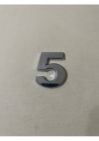 5 Beş Numara Yapışkanlı Daire Bina Villa Kapı Numarası Krom Crom 4 Cmx5cm No:5 Plastik